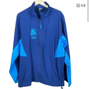 runDisney Club Run Disney 2025 Full Zip Jacket Blue Lightweight Windbreaker Coat